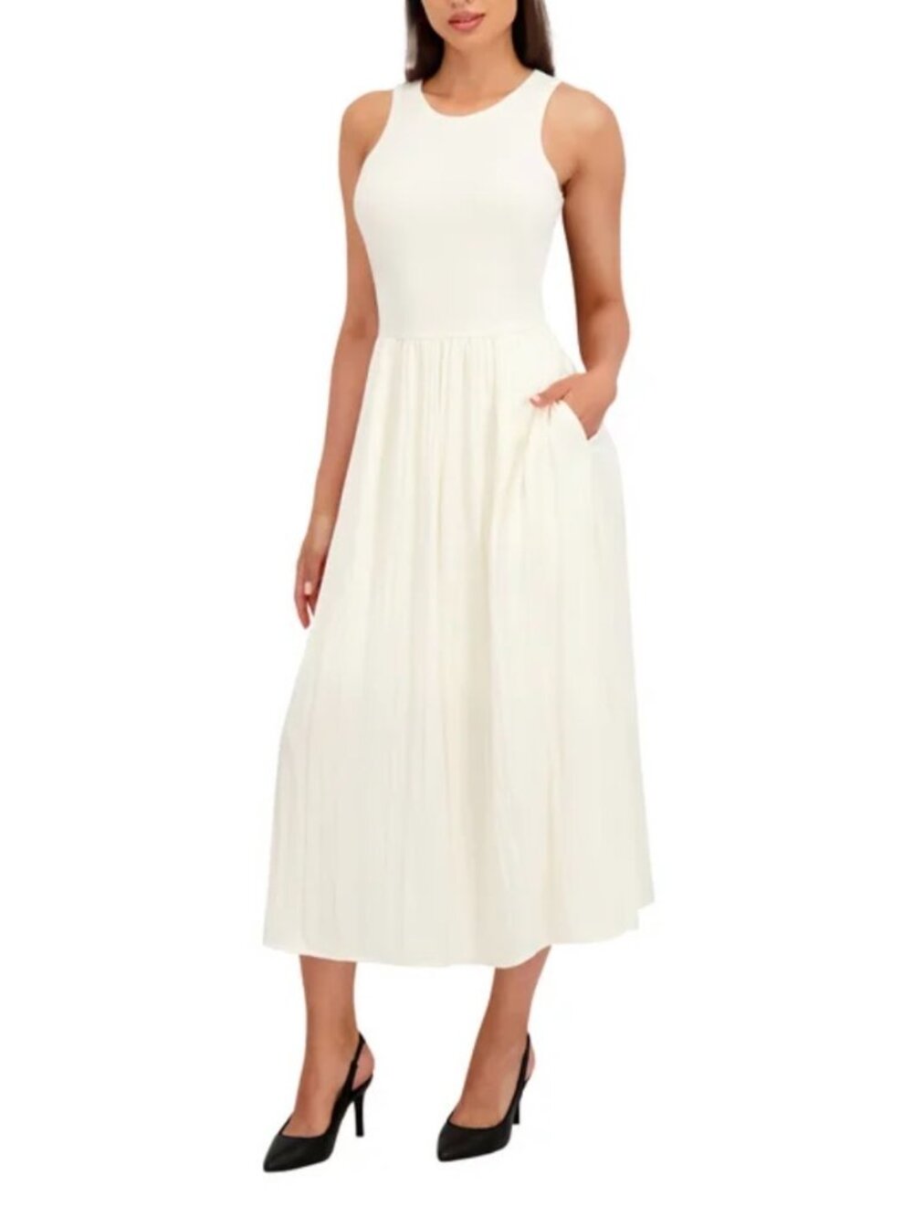 DKNY Women's Maxi Dress Cream